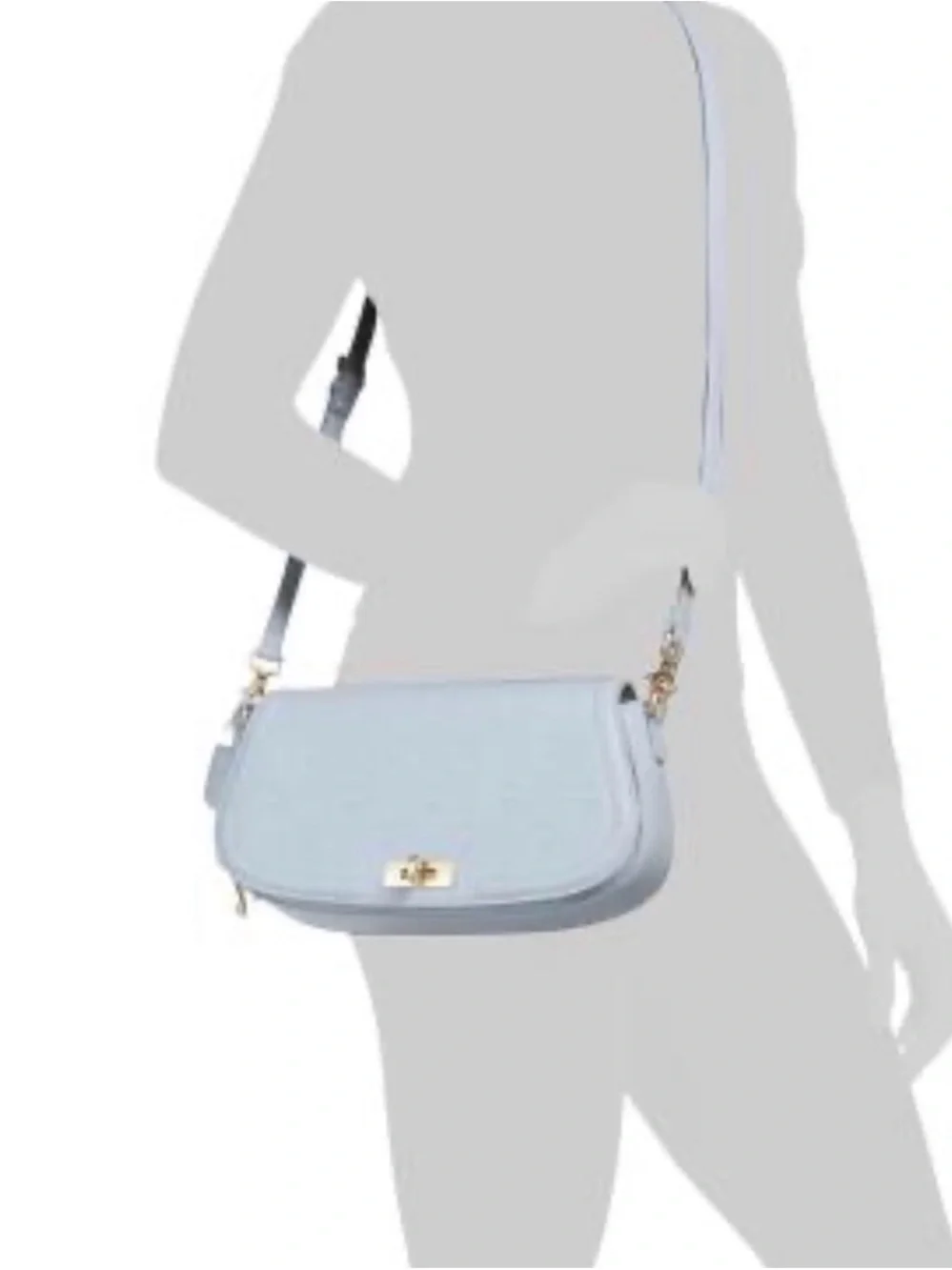 Betsey Johnson White Embossed Shoulder Bag with Gold Hardware
